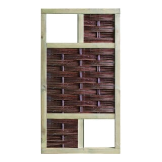 LABO-3D Clôture en osier tressé 94 x 180 cm 2 cadres de fenêtre 70 x 35 mm