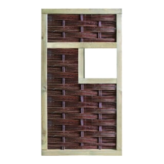 LABO-3D Weidengeflechtzaun 94 x 180 cm Fenster mittig Rahmen 70 x 35 mm
