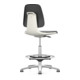 Chaise d'atelier Bimos Labsit blanc avec patins Supertec, coque hauteur d'assise 520-770 mm-1