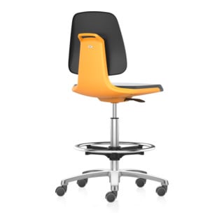 Labsit siège haut sur roulettes Bimos, 560-810 mm, Supertec, coque d'assise orange