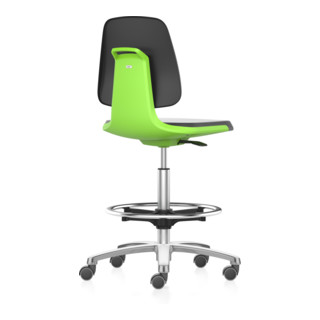 Labsit siège haut sur roulettes Bimos, 560-810 mm, tissu noir, coque d'assise vert