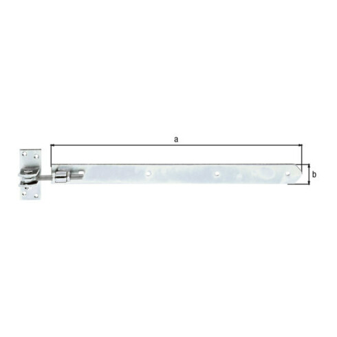 GAH Tor-Ladenband verstellbar 460mm Stahl, galvanisch verzinkt