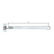 GAH Tor-Ladenband verstellbar 460mm Stahl, galvanisch verzinkt