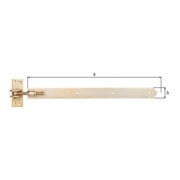 Ladenband B.40mm L.460x40mm S.5mm STA galv.verz.d.pass.verstellb.um 30mm GAH-3