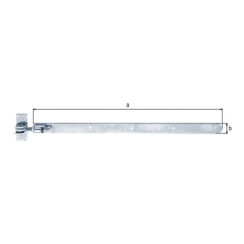 Ladenband B.40mm L.660x40mm S.5mm STA galv.gelb verz.verstellb.um 30mm GAH