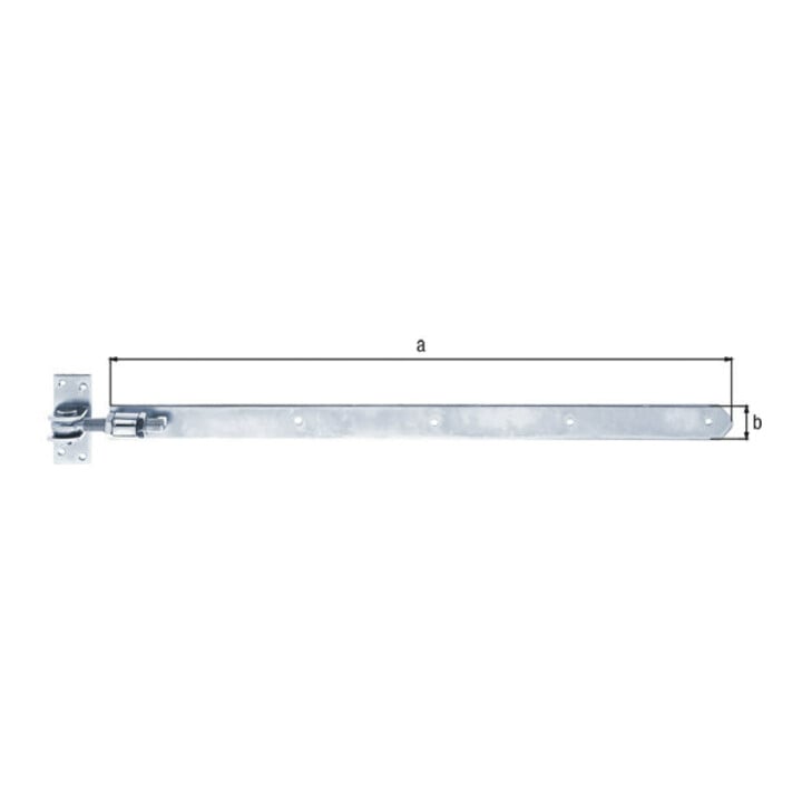 Ladenband B.40mm L.660x40mm S.5mm STA galv.gelb verz.verstellb.um 30mm GAH