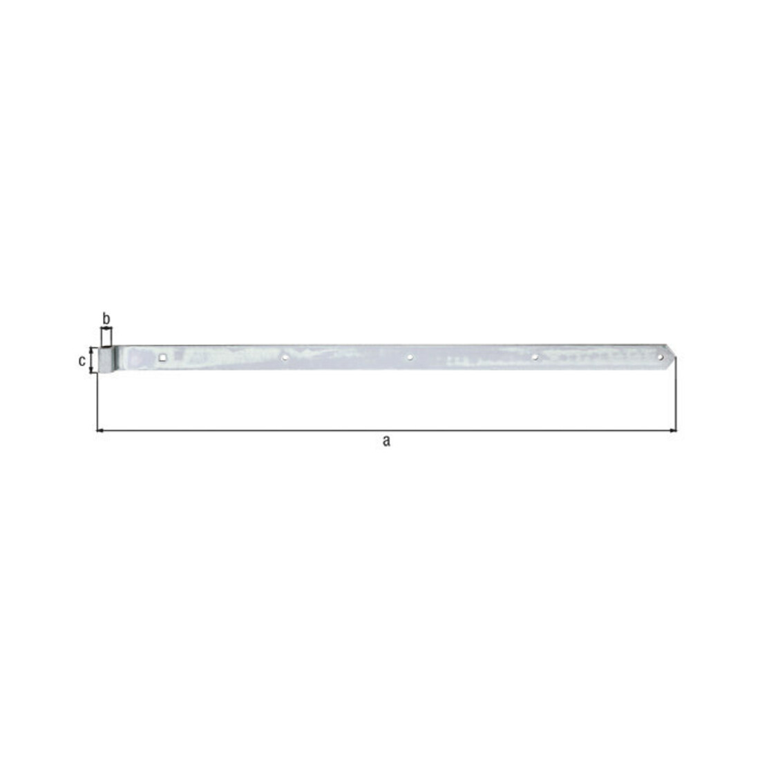 Ladenband L.1000x16x45mm S.5mm STA galv.verz.d.pass.D.16mm rd GAH