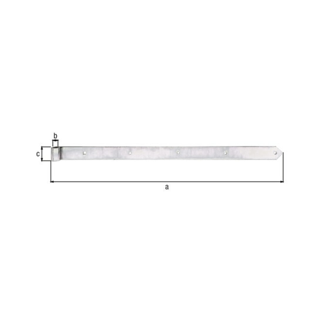 Ladenband L.1000x20x60mm S.8mm STA galv.verz.d.pass.D.20mm rd GAH
