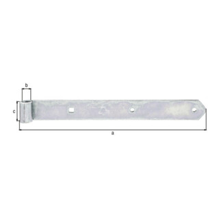 Ladenband L.400x16x45mm S.5mm STA galv.verz.d.pass.D.16mm rd GAH