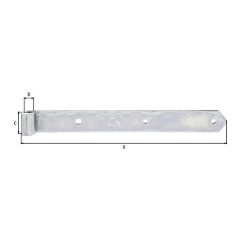 Ladenband L.400x16x45mm S.5mm STA galv.verz.d.pass.D.16mm rd GAH
