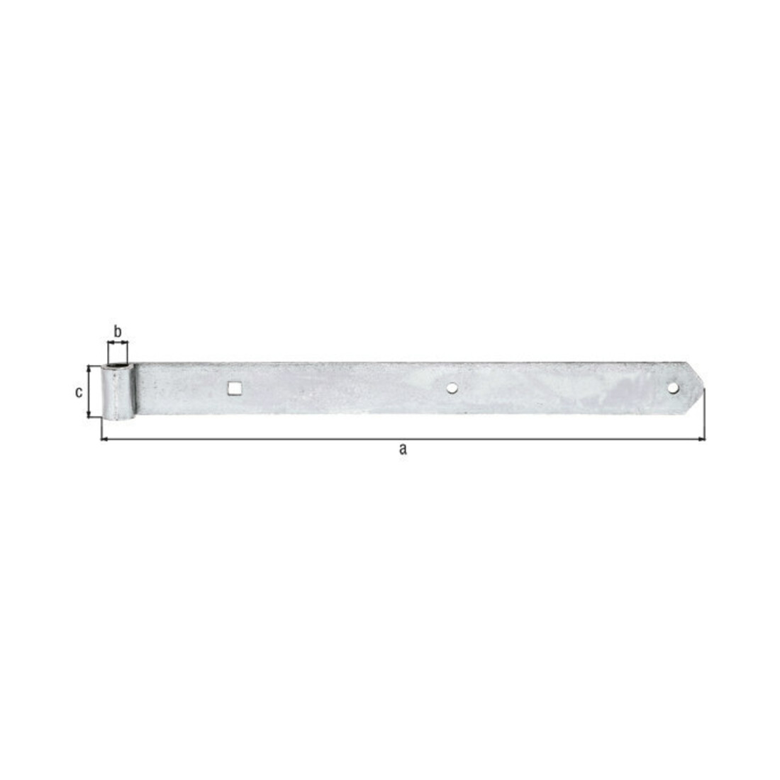 Ladenband L.500x16x45mm S.5mm STA galv.verz.d.pass.D.16mm rd GAH