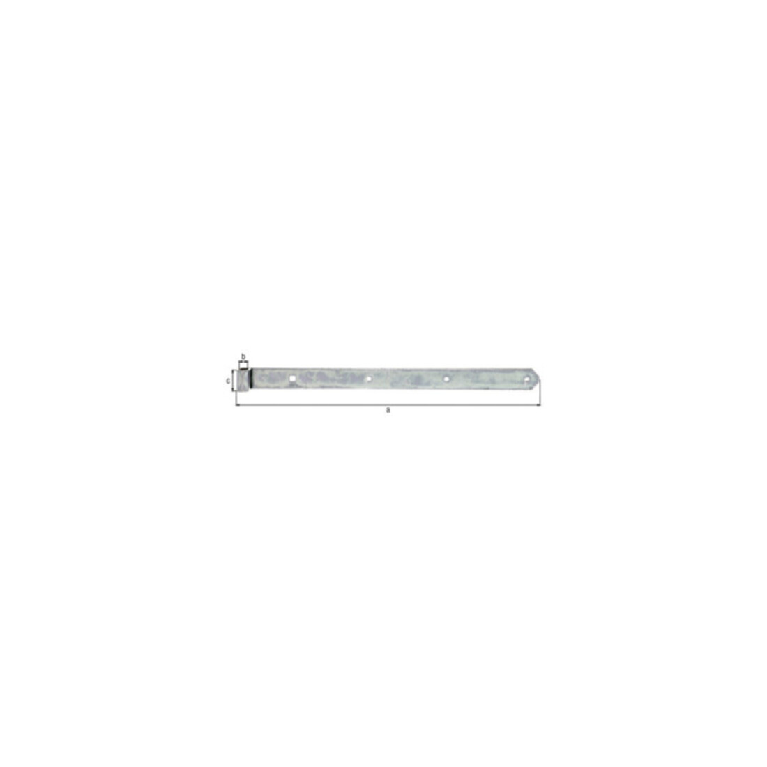 Ladenband L.600x16x45mm S.5mm STA galv.verz.d.pass.D.16mm rd GAH