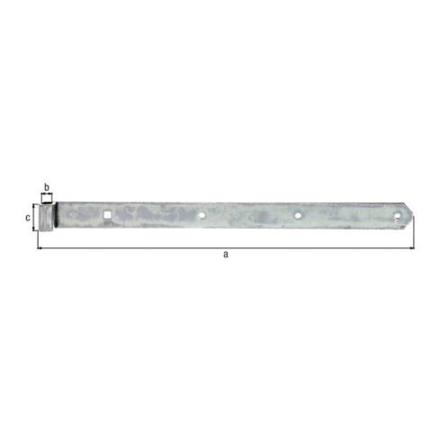 Ladenband L.600x16x45mm S.5mm STA galv.verz.d.pass.D.16mm rd GAH