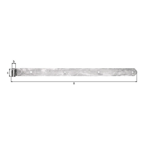 Ladenband L.700x16x45mm S.5mm STA galv.verz.d.pass.D.16mm rd GAH