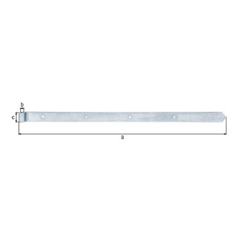 Ladenband L.800x13x40mm S.5mm STA galv.verz.d.pass.D.13mm rd GAH