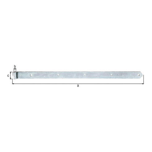 Ladenband L.800x16x45mm S.5mm STA galv.verz.d.pass.D.16mm rd GAH