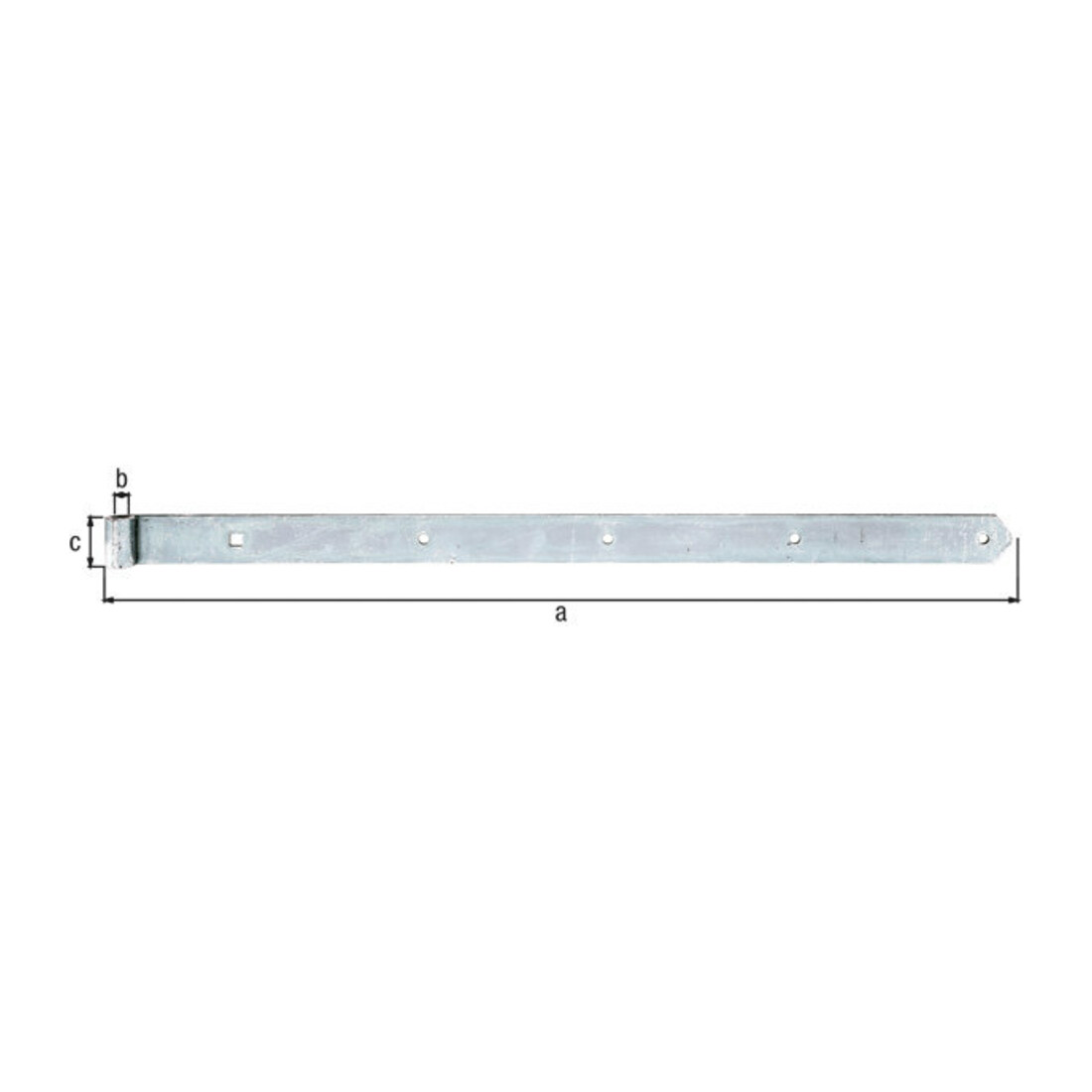 Ladenband L.800x16x45mm S.5mm STA galv.verz.d.pass.D.16mm rd GAH