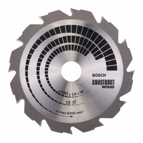 Bosch Lama circolare per sega Construct Wood, 190x30x2,6mm 12