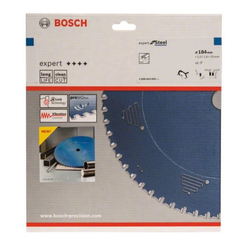 Bosch Lama circolare per sega Expert for Steel, 184x20x2,0mm 48