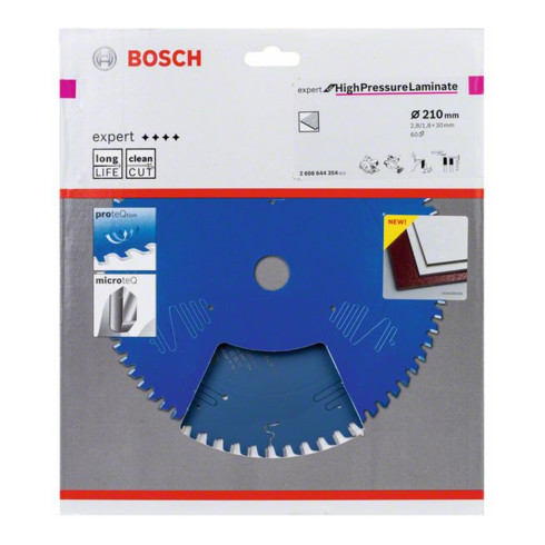 Bosch Lama circolare per sega Expert for High Pressure Laminate, 210x30x2,8mm 60