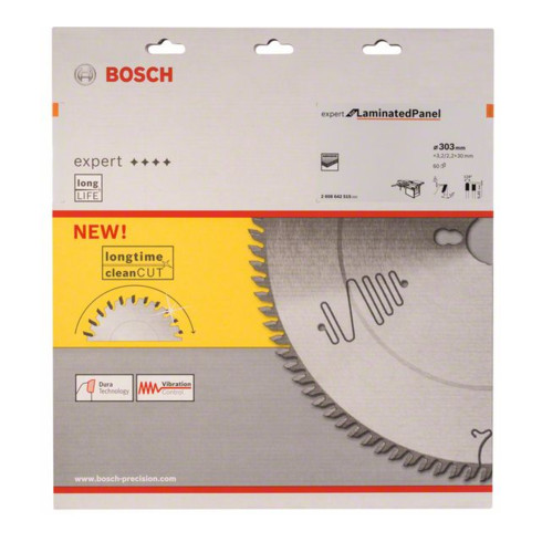 Bosch Lama circolare per sega Expert for Laminated Panel, 303x30x3,2mm 60