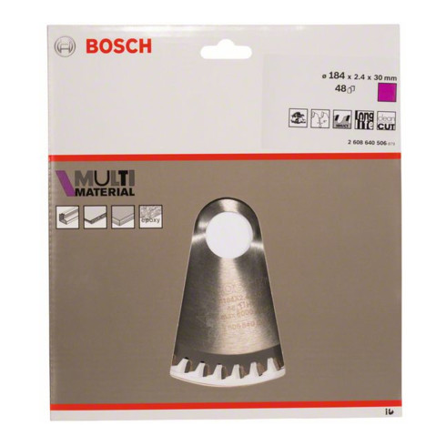Bosch Lama circolare per sega Multi Material, 184x30x2,4mm 48