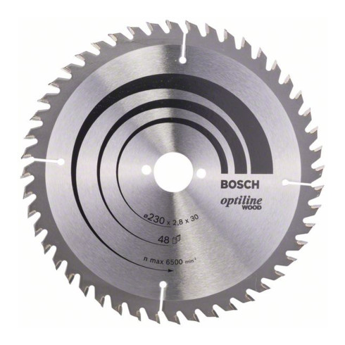 Bosch Lama circolare Optiline Wood, per seghe circolari manuali, 230x30x2,8mm 48