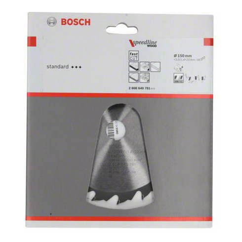 Bosch Lama circolare per sega Speedline Wood, 150x20x2,0mm 18