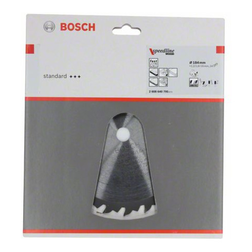 Bosch Lama circolare per sega Speedline Wood, 184x16x2,2mm 24