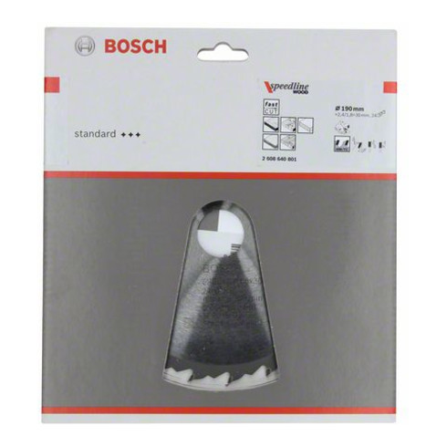 Bosch Lama circolare per sega Speedline Wood, 190x30x2,4mm 24