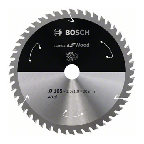 Bosch Lama circolare Standard for Wood per sega a batteria, 165x1,5/1x20, 48 denti