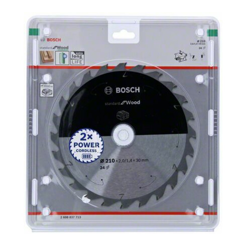 Bosch Lama circolare Standard for Wood per sega a batteria, 210x1,7/1,2x30, 24 denti