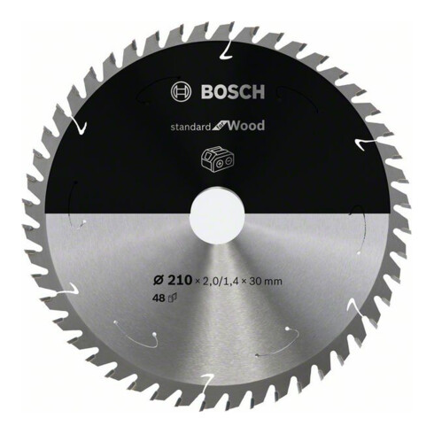 Bosch Lama circolare Standard for Wood per sega a batteria, 210x1,7/1,2x30, 48 denti