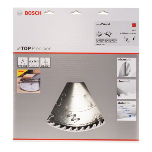 Bosch Lama circolare per sega Top Precision Best for Wood, 350x30x3,5mm 54