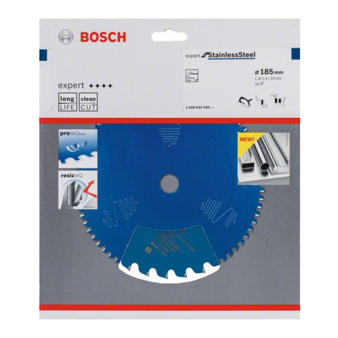 Bosch Lama circolare per sega Expert for Stainless Steel, 185x20x1,9x36