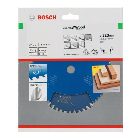 Bosch Lama circolare per sega Expert for Wood, 120x20x1,8mm 40