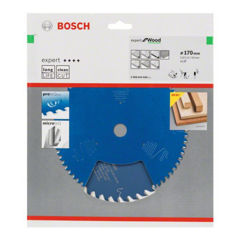 Bosch Lama circolare per sega Expert for Wood, 170x30x2,6mm 40