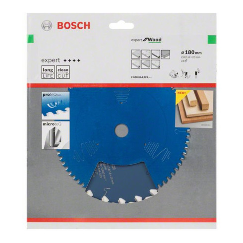 Bosch Lama circolare per sega Expert for Wood, 180x20x2,6mm 24