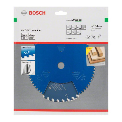 Bosch Lama circolare per sega Expert for Wood, 184x30x2,6mm 40