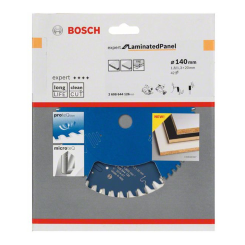 Bosch Lama circolare per sega Expert for Laminated Panel, 140x20x1,8mm 42