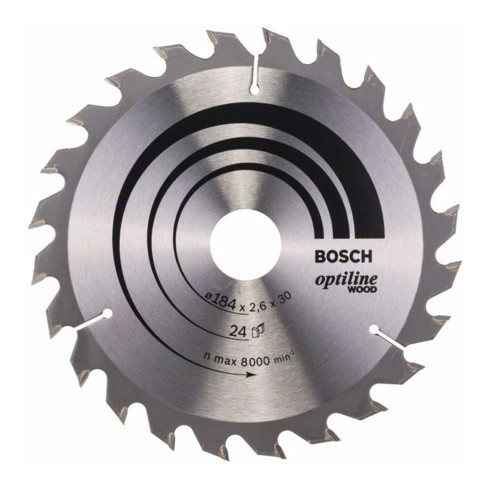 Bosch Lama circolare Optiline Wood, per seghe circolari manuali, 184x30x2,6mm 24