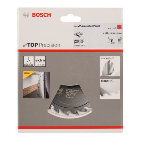 Bosch Lama circolare Top Precision per plastica, per seghe da taglio orizzontali/verticali e da banco