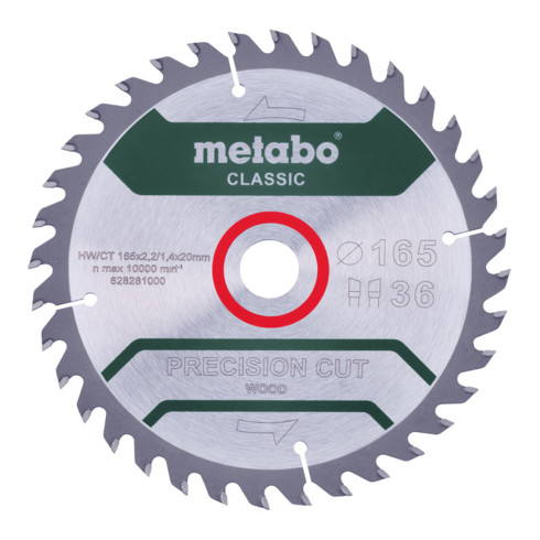 Metabo Lama per sega "Precision cut wood - classic", 165x1,8/1,2x20 Z42 WZ 5° / B
