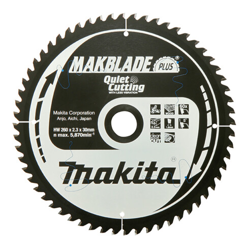 Makita Lama per sega circolare MAKBLADE+ 216x30x80Z (B-32627)