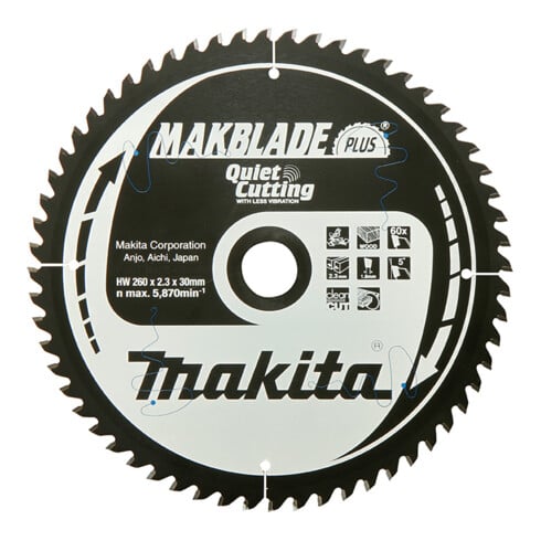 Makita Lama per sega circolare MAKBLADE 260x30x40Z (B-32487)