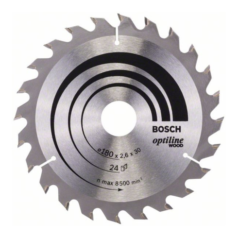 Bosch Lama circolare Optiline Wood, per seghe circolari manuali, 180x30/20x2,6mm 24