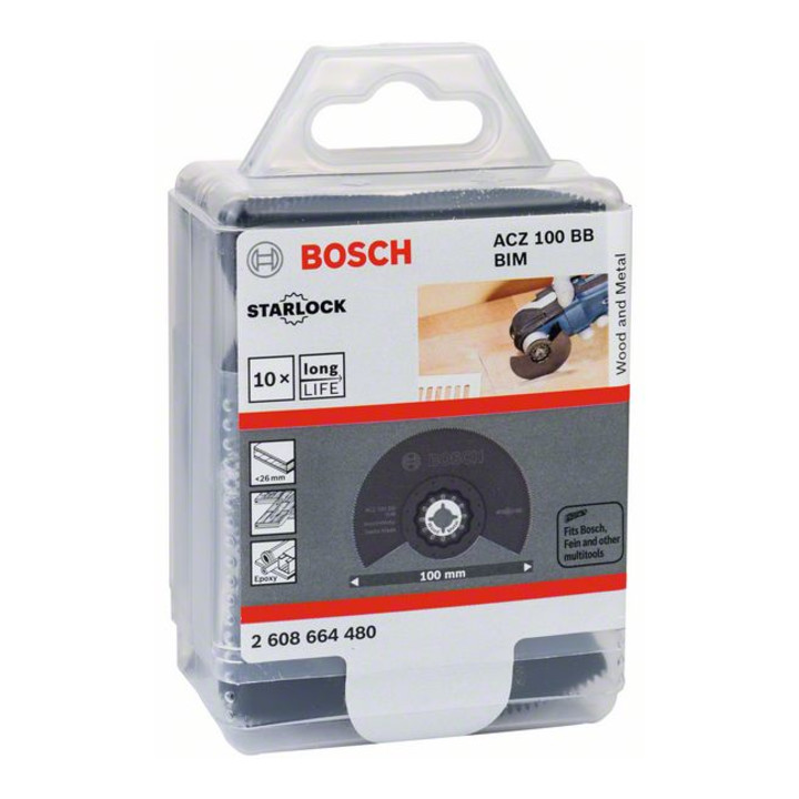 Bosch Lama per sega a segmenti riportati ACZ 100 BB, Wood and Metal, BIM, 100 mm, curvata