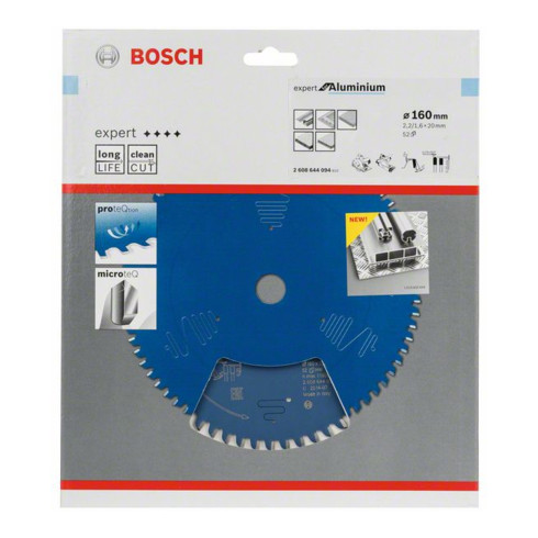 Bosch Lama per sega circolare Expert for Aluminium 160 x 20 x 2,2 mm 52