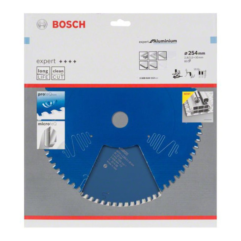 Bosch Lama per sega circolare Expert for Aluminium 254x30x2,8mm 80