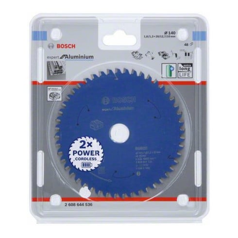 Bosch Lama circolare Expert for Aluminium, per seghe a batteria, 140x1,8/1,3x20 48 denti